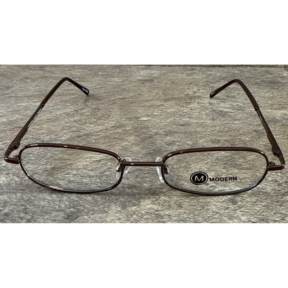 Modern QUEST Brown Eyeglasses Frame Full Rim Spring Hinge 47-17-135-25mm NWOT